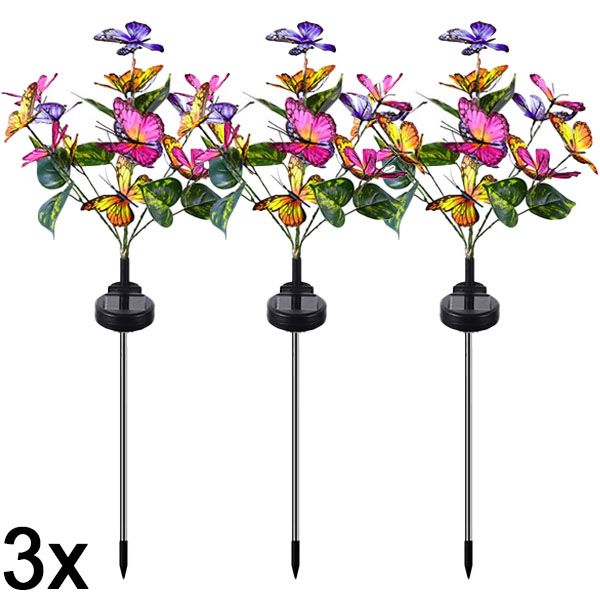 3x Ηλιακά υπαίθρια φώτα πεταλούδας | FLUTIX